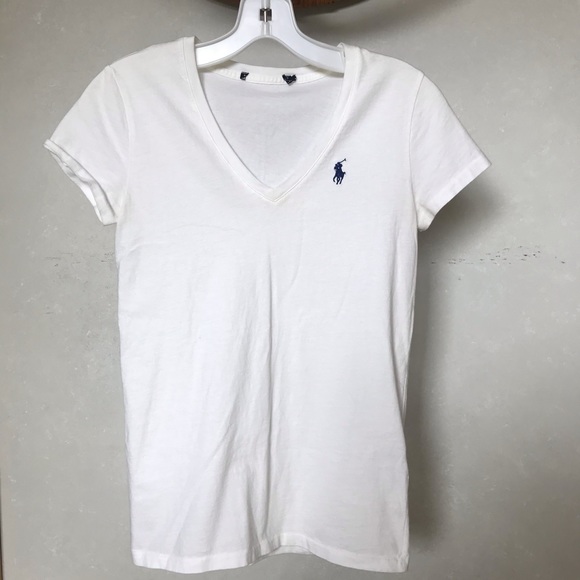 Ralph Lauren Sport White V neck short sleeve top - Picture 1 of 4